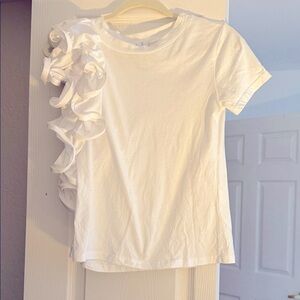 Bigger and picolini White Ruffle Sleeve T-Shirt